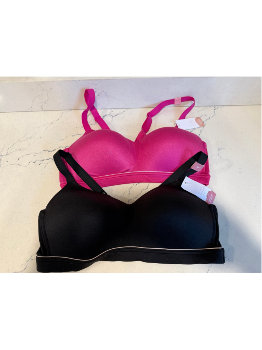 Cacique Lightly Lined Lounge pullover Bra pink black 38C